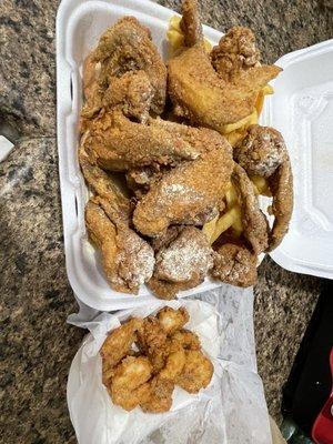 Jjs Wings and fried 10 piece fried shrimp