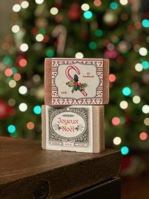 candy cane soap and vanilla almond soap