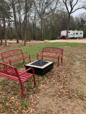 Enjoy relaxing fire pit area.