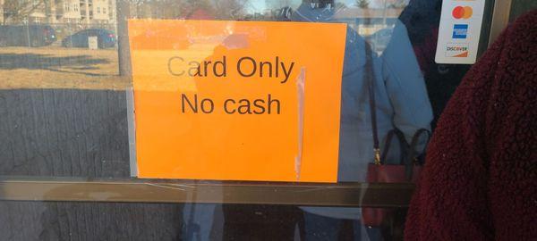 Card Only Cash Not Accepted