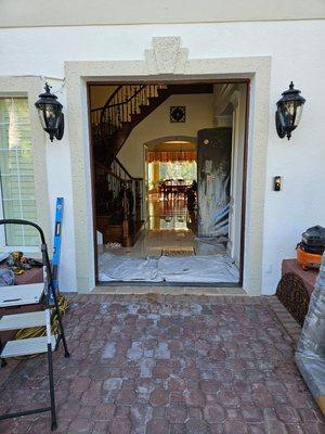 New door going in and adjusting existing opening.