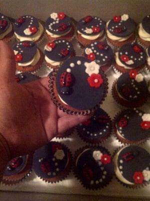 Lady bug theme baby shower cupcakes