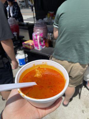 Small menudo. Loaded with flavor, homily, and tripe.