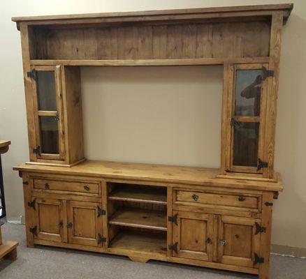 Solid Wood Rustic Entertainment Center