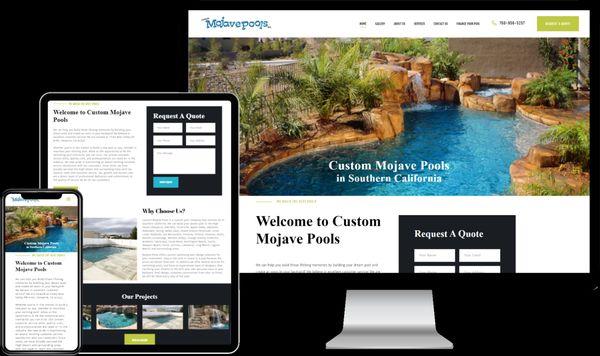 Custom Mojave Pool website design by OMG Marketing