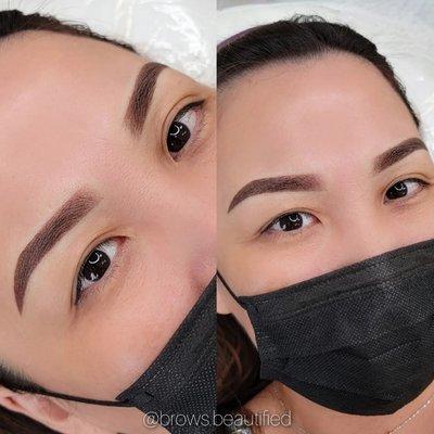 Cover-up Ombre Eyebrows of old microblading work