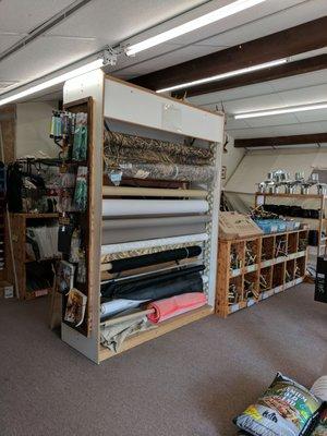 Large stock of canvas and awning materials