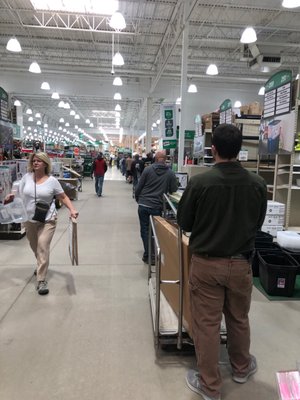 The line you experience at Menards.