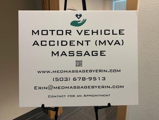 MVA or auto accident medical massage