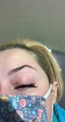 Horrible painful eyelash extensions.