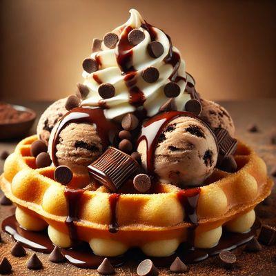 Chocolate Chip Bubble Waffle Sundae