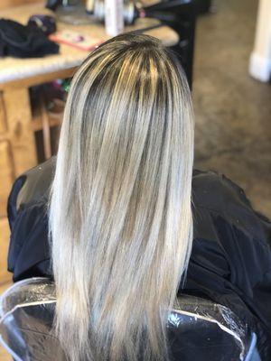 Full head balayage and toner