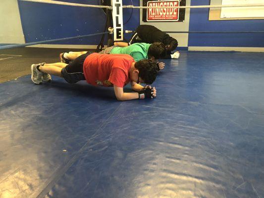 Kids finally holding up a 2 min plank