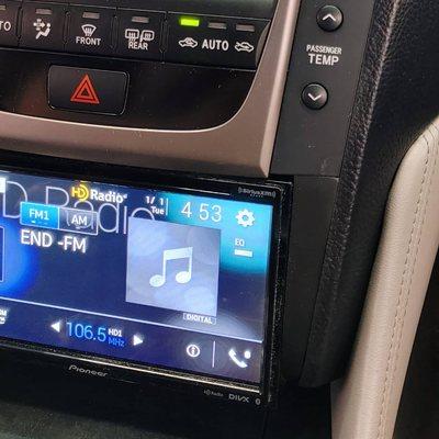 2006 Lexus GS300.
We've added an aftermarket receiver to an existing system, Pioneer AVH-2500NEX