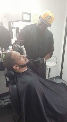 J.R. giving yet another customer excellent service!!  #JRsBarberandBeauty