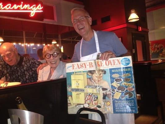 Tim's easy bake oven ! An original we think! With mentor and best friend Pat !