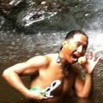 @ the bottom of a Waterfall w/ Mountain Apple in my Hand...