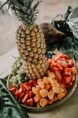 Island Parties - Moana Birthday - Palm Tree Fruit Display