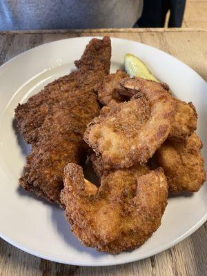 Fresh Breaded Flounder with Breaded Shrimp