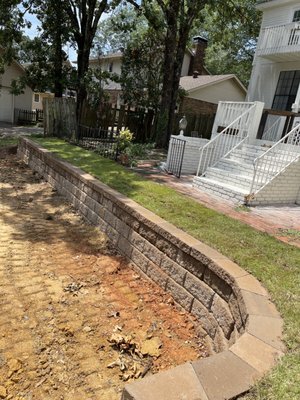 Retaing wall and landscaping