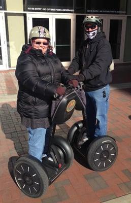 Fish and Heather on the Asheville Moving Sidewalk Tour 1/31/15. Good times! Wes is the best!!!