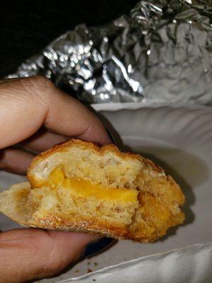 "Cheese garlic bread" thumbs down it was vegetable oil garlic powder and pre sliced  yellow cheese slices.