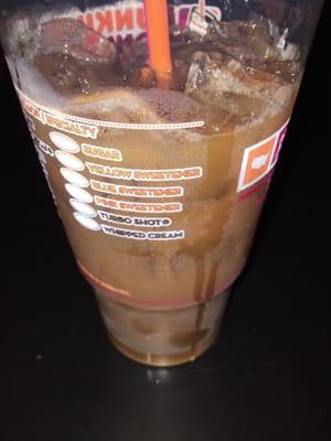 This is my iced coffee with "extra cream" except they can't seem to get that part right ever.