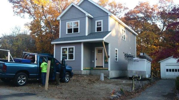 A new construction vinyl siding job for a house builder that is a friend of mine.