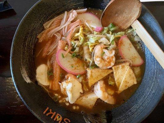 Gyokai ramen in miso broth