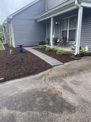 After exactly what I wanted.my husband and I are older and wanted a sidewalk. He even built it up so i we did no have to step high.