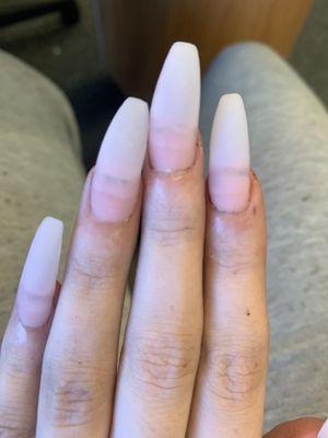 the nails she messed up.