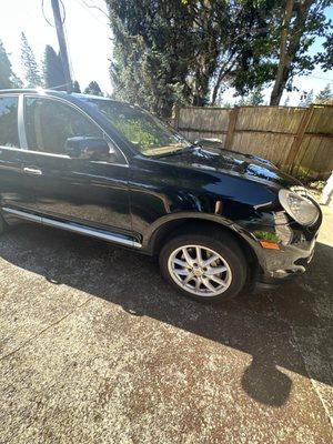 2013 black Porsche S Cayenne   with ceramic protection.  2013 that I had to fix