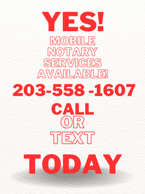 Yes! Mobile Notary Services Available!