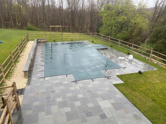 Custom wood fence enclosure for pool