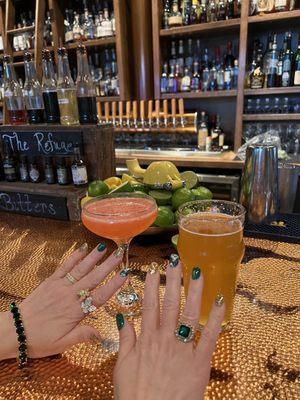 Photo at the bar... I'm showing off my St Patty mani in honor of my bestie who's bday was St Patty's day. Bar is magical.