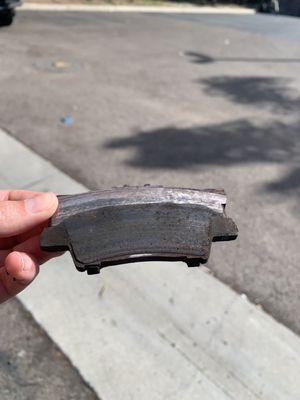 Brake pad after "four months of wear and tear"