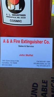 We service all over the DFW area. We inspect, recharge, install and give free quotes. We would love to service your business.