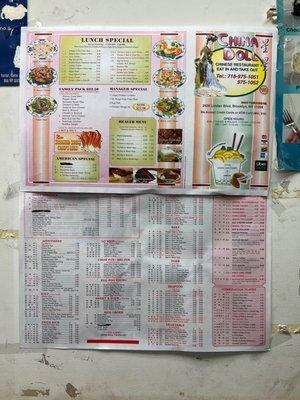 Full menu