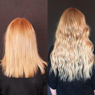 2 rows hand tied extensions + color!