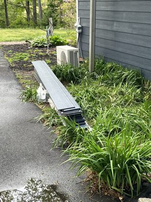 Siding in flowerbed