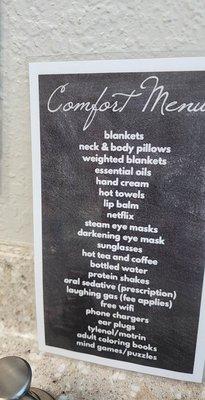 Comfort Menu