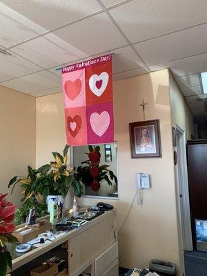 Valentines Decor up