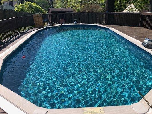 We installed the wiring for this pool and built the deck around it 17 years ago