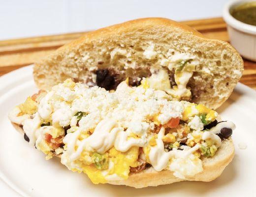 Salvadoran breakfast sandwich