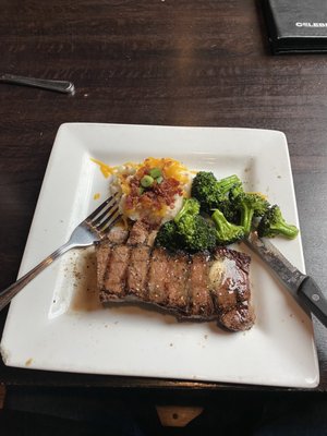 New York strip steak meal. Juicy and good to order.