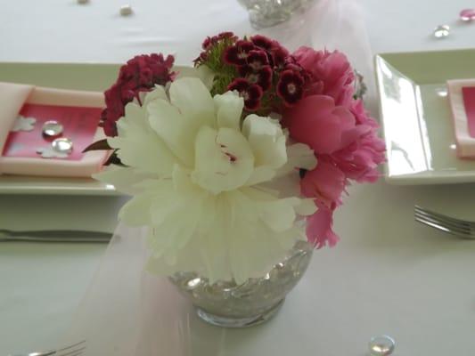 White and Pink Peonies and Sweet Williams from Simply Life Farm