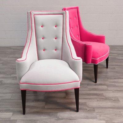 POPSICLE CHAIRS in grey and hot pink velvet