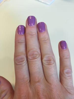 Shellac nail manicure