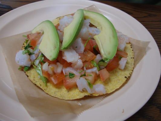 Mary's order of Shrimp Ceviche from Panaderia Mexican Food Taqueria Chapala March 30th 2012.