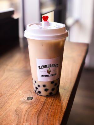 Golden Oolong Milk Tea with Honey Boba